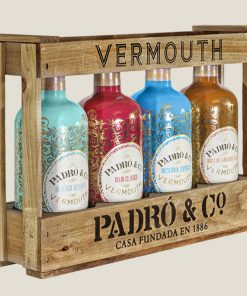 Caja de Madera Vermouth Padró & Co. con bolsa de regalo